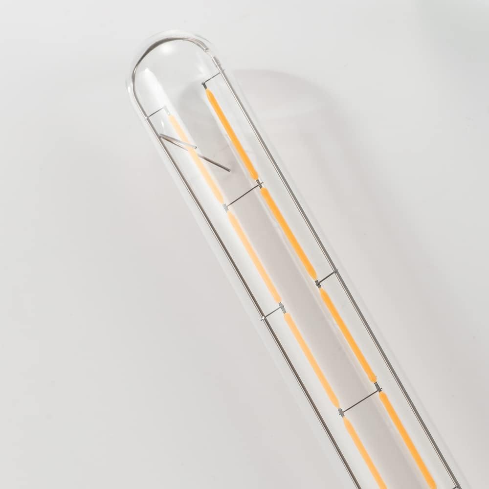 Leools Bombillas LED largas T10 de 8 W, bombilla tubular regulable E26, equivalente a 75 vatios, bombilla de filamento LED vintage estilo Edison