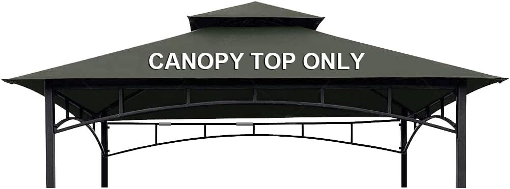 CoastShade Gazebo de barbacoa de 8 x 5 pulgadas, doble nivel, techo de repuesto para exteriores, carpa de techo, color gris