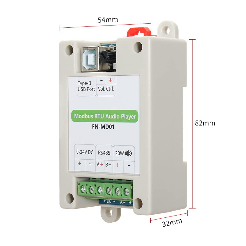 FN-MD01 Modbus RTU Reproductor de audio con amplificador de 20 W