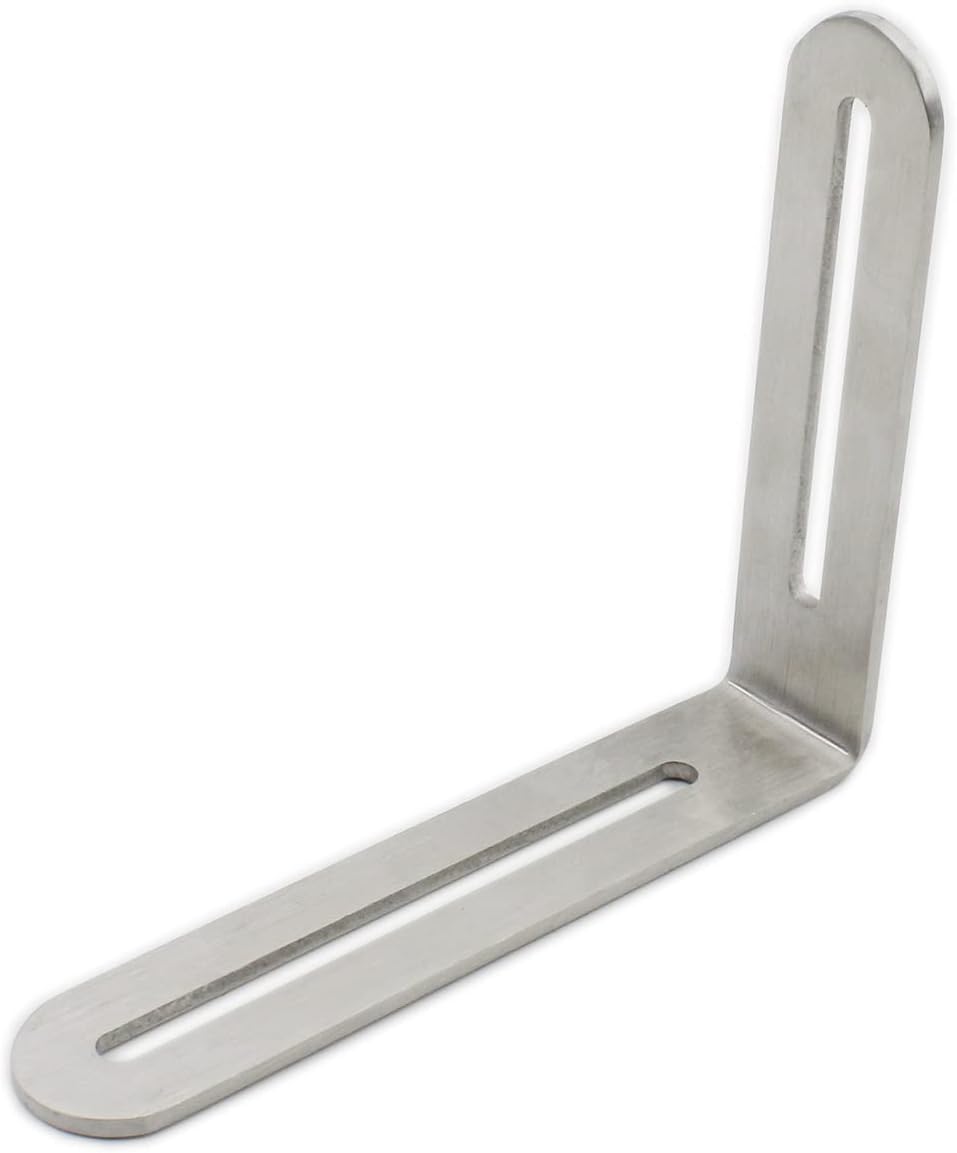 ULIFESTAR – 4 soportes de esquina ajustables en forma de L, resistentes y gruesos de acero inoxidable, soportes en ángulo recto, soporte ranurado en