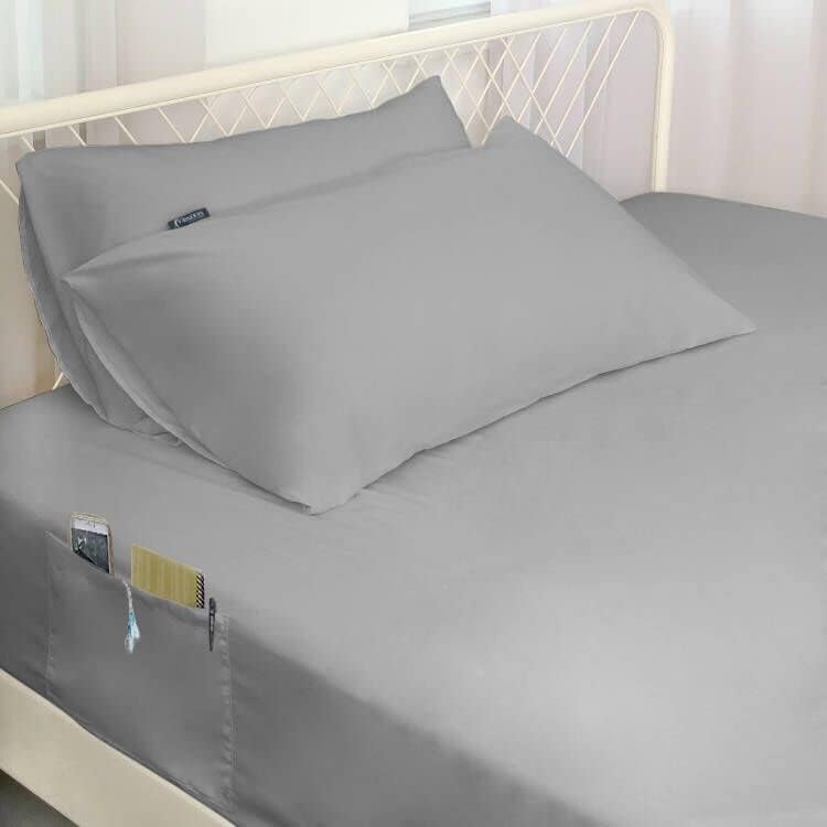 Juego de sábanas tamaño matrimonial de bolsillo extra profundo para colchón de aire, sábanas de bolsillo profundo, sábanas con bolsillos laterales,