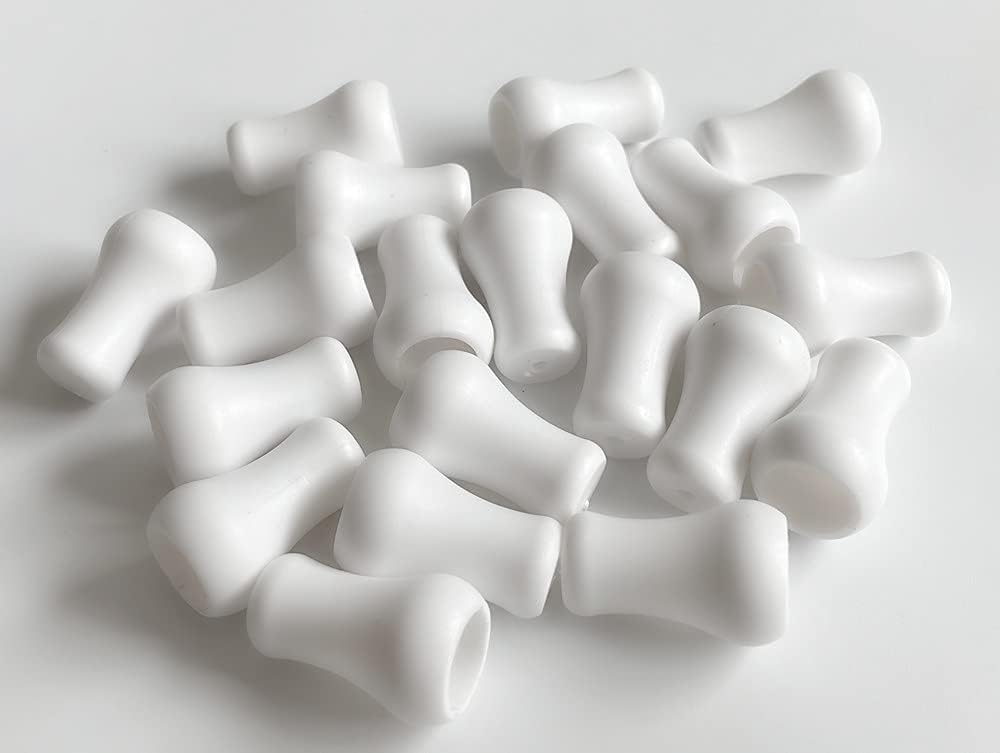 20 piezas de cordón de plástico blanco con borlas, pomos de cordón para ventanas de cortina romana