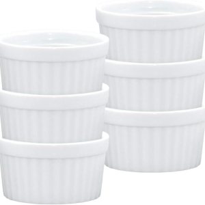 HIC Conjunto de 6 miniplatos de porcelana para mantequilla, Blanco HIC Conjunto de 6 miniplatos de porcelana para mantequilla, Blanco