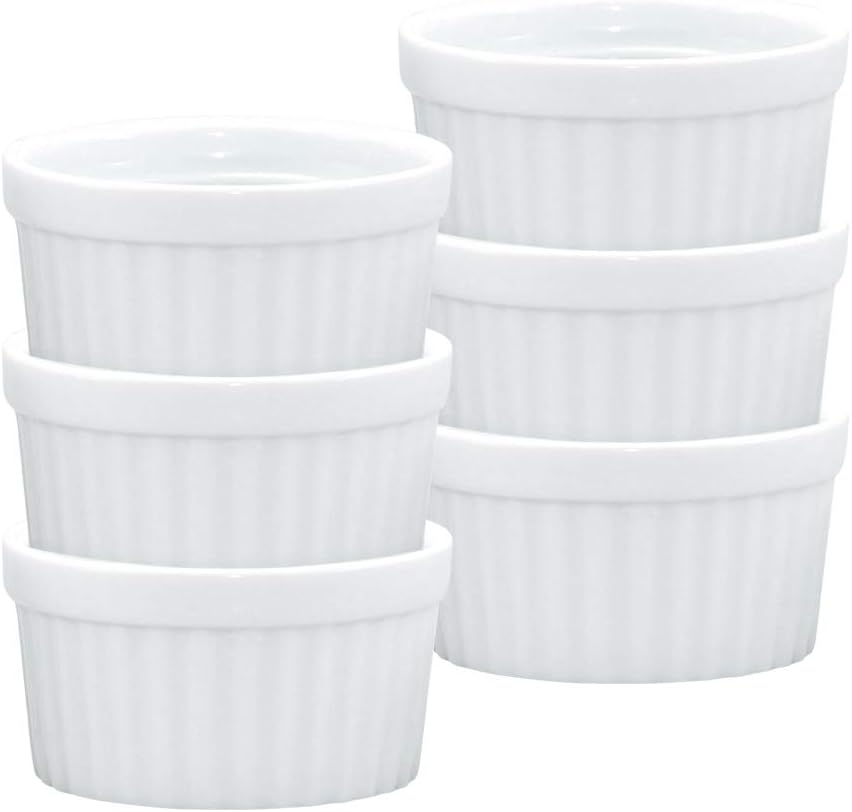 HIC Conjunto de 6 miniplatos de porcelana para mantequilla, Blanco