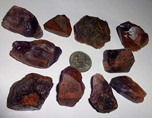 Cacoxenite Raw Cacoxenite Super 7  Sacred 7 AA Grado “Melodies Stone” piedra preciosa curativa de cristal natural en bruto, juego de 10 piezas, Gema