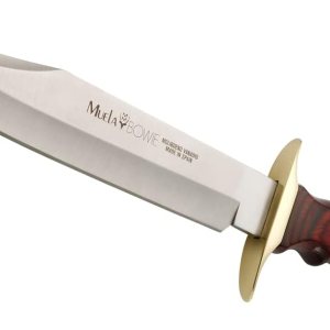 MUELA BW-22 Coral Pakkawood Cuchillo de caza con funda de cuero, 7-18″ MUELA BW-22 Coral Pakkawood Cuchillo de caza con funda de cuero, 7-18″