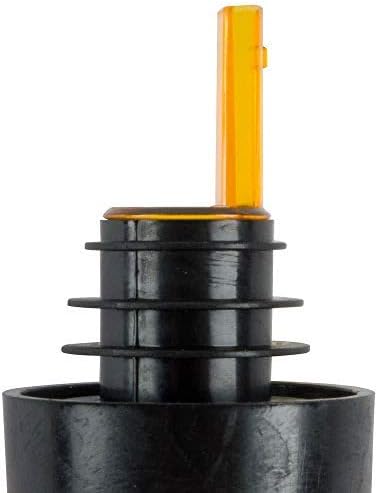 (Paquete de 12) vertedor de botella de licor con criba, vertedor de botella de boquilla naranja con cuello, boquillas de vertido con cribado por