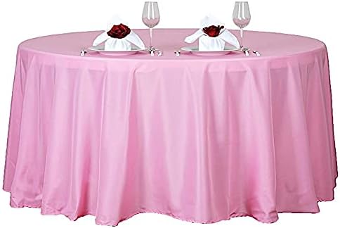 BalsaCircle Manteles redondos de 120 pulgadas, color rosa, manteles de tela para bodas, fiestas, recepción, banquetes, eventos, cocina, comedor