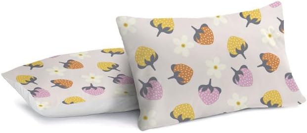 Juego de funda de edredón de 3 piezas para niña, diseño floral botánico, microfibra suave con 2 fundas de almohada, sin edredón, tamaño individual