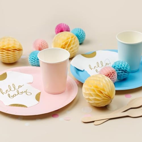 Platos de papel desechables ecológicos para fiestas, 9 pulgadas, colores surtidos, 20 unidades (blanco)