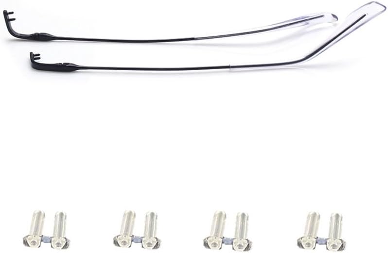 1 par de brazos de marco de metal, lentes sin montura para piernas, lentes de repuesto para patillas (Negro), Negro –