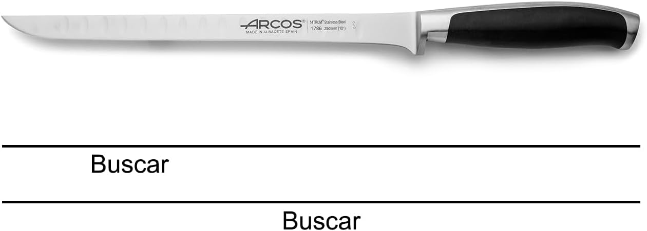ARCOS Cuchillo de trinchar de acero inoxidable de 10 pulgadas. Cuchillo de carnicero de doble afilado. Mango ergonómico de polioximetileno y hoja de