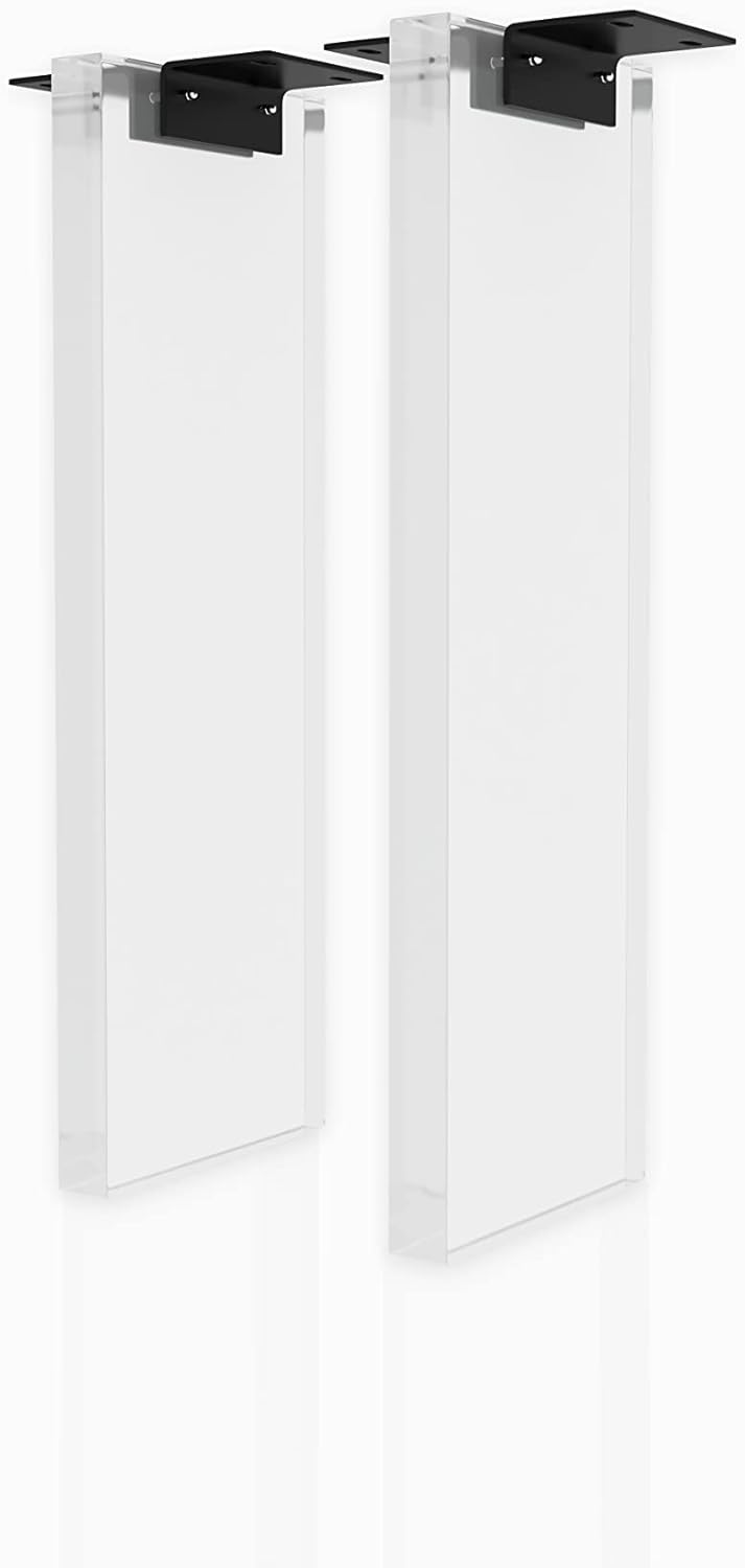 Patas de mesa auxiliar de acrílico (2 piezas). Patas Lucite transparentes para mesas de consola. 8.3 pulgadas de ancho x 31 pulgadas de alto