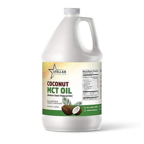 Aceite MCT  Aceite de coco fraccionado  Combustible cerebral y corporal de cocos (4 galones)  Stellar Chemical Corp