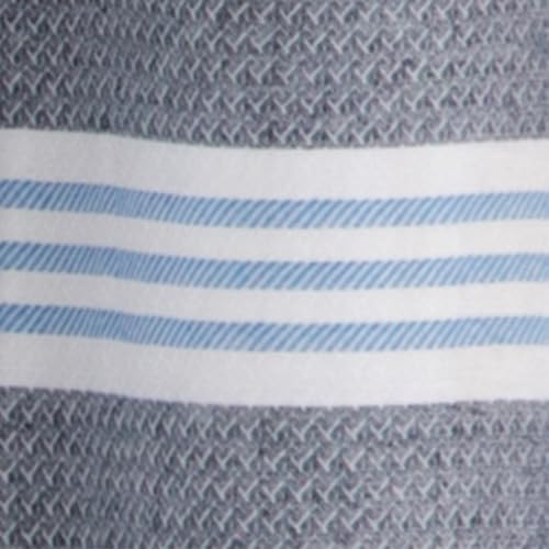 Laura Ashley – Cortina de ducha tejida a rayas  Elegante decoración de baño  Lavable a máquina  Mide 72 x 72 pulgadas  Mezcla de algodón  Azul