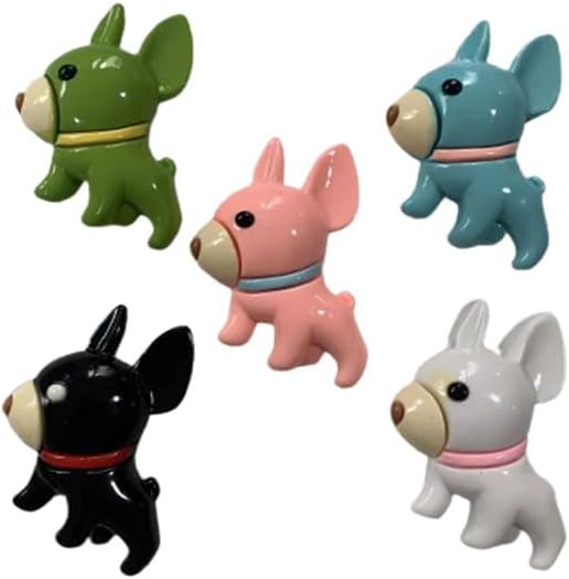 Lurtwais 5 calcomanías magnéticas para nevera con diseño de perro, diseño de animales de dibujos animados, para el hogar, cocina, oficina, pizarra