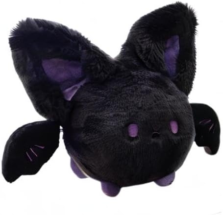 ELAINREN Peluche de murciélago loco para Halloween, diseño de murciélago negro, suave, para abrazar, decoración de muñecas de murciélago peludo,