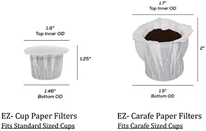 Perfect Pod EZ-Cup Filtros de café de papel con tapa patentada para cafeteras de una sola porción y cápsulas de café, compatibles con Keurig,