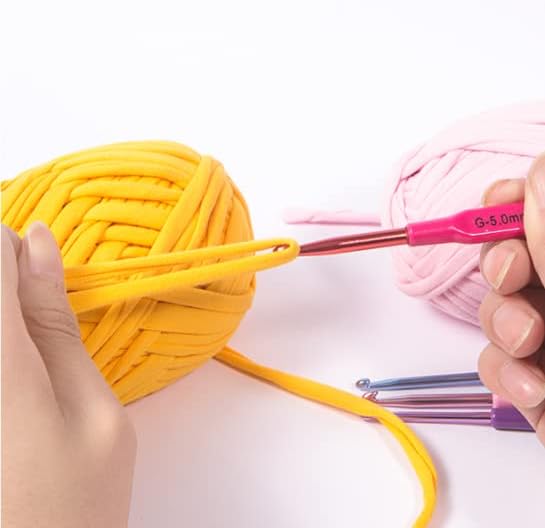 Agujas de ganchillo ergonómicas con mango de madera coloridas, herramientas de tejido de hilo para hacer bufandas, guantes y suéteres (0.098
