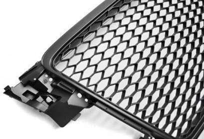 Parrilla delantera central Sport VR-6 Honeycomb Mesh Grille Sport Negro compatible con Audi A4 B8 2008 2009 2010 2011 Sedan Avant