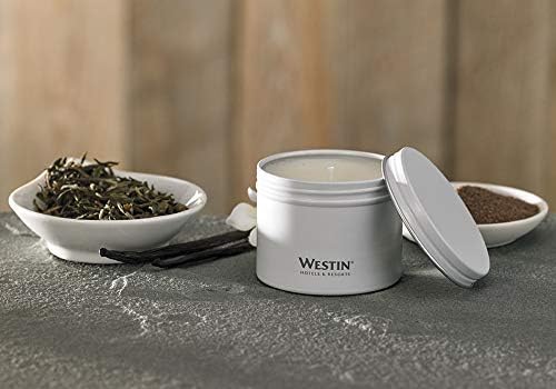 Westin Vela de té blanco en lata, vertida a mano, vela de soja en lata, aroma característico de té blanco, 4 onzas, juego de 10