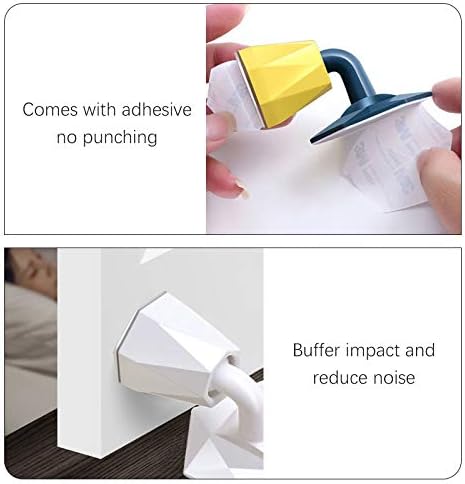 Paquete de 5 topes autoadhesivos para puerta montado en el suelo, tope de puerta de seguridad, soporte de puerta silencioso, protector de pared para