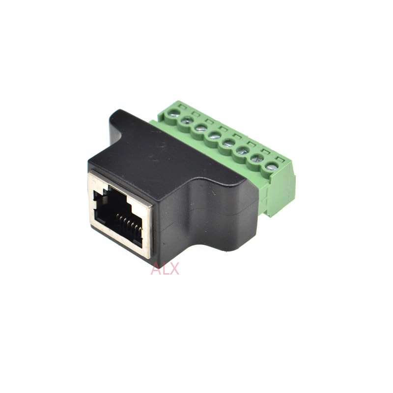 elpart RJ45 Ethernet hembra a 8 PIN Tornillo Terminal Convertidor RJ45 Adaptador de conector de zócalo para CCTV dvr #elPart2314441