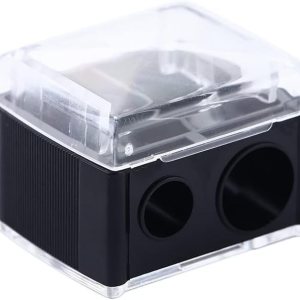 Sacapuntas cosméticos portátiles de doble agujeros, sacapuntas de lápiz de mano multiusos Sacapuntas de maquillaje con tapa Sacapuntas cosméticos portátiles de doble agujeros, sacapuntas de lápiz de mano multiusos Sacapuntas de maquillaje con tapa