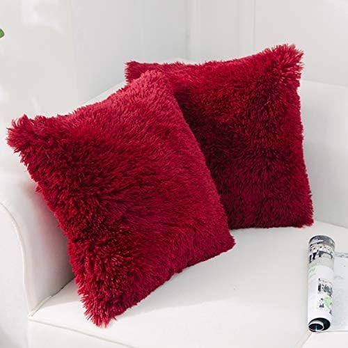 NordECO HOME Funda de cojín de forro polar de piel sintética suave de lujo, fundas de almohada decorativas, sin relleno de almohada