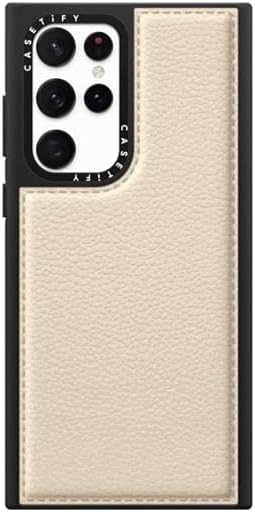 CASETiFY Funda de piel para Samsung Galaxy S22 Ultra – Leche de avena