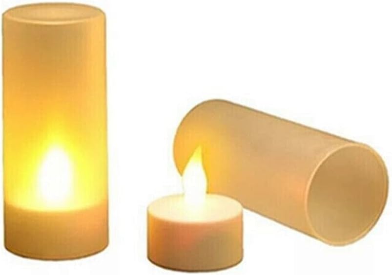 Velas recargables LED sin llama Cargador USB con pilas Lámpara de té (amarillo)