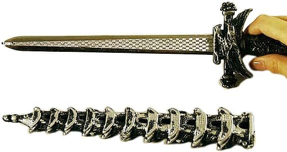 SUNNYHILL 2 cuchillos de daga de espada de juguete con funda, cuchillo falso, no afilado, espada de cosplay, cuchillo fresco de 12.5 pulgadas