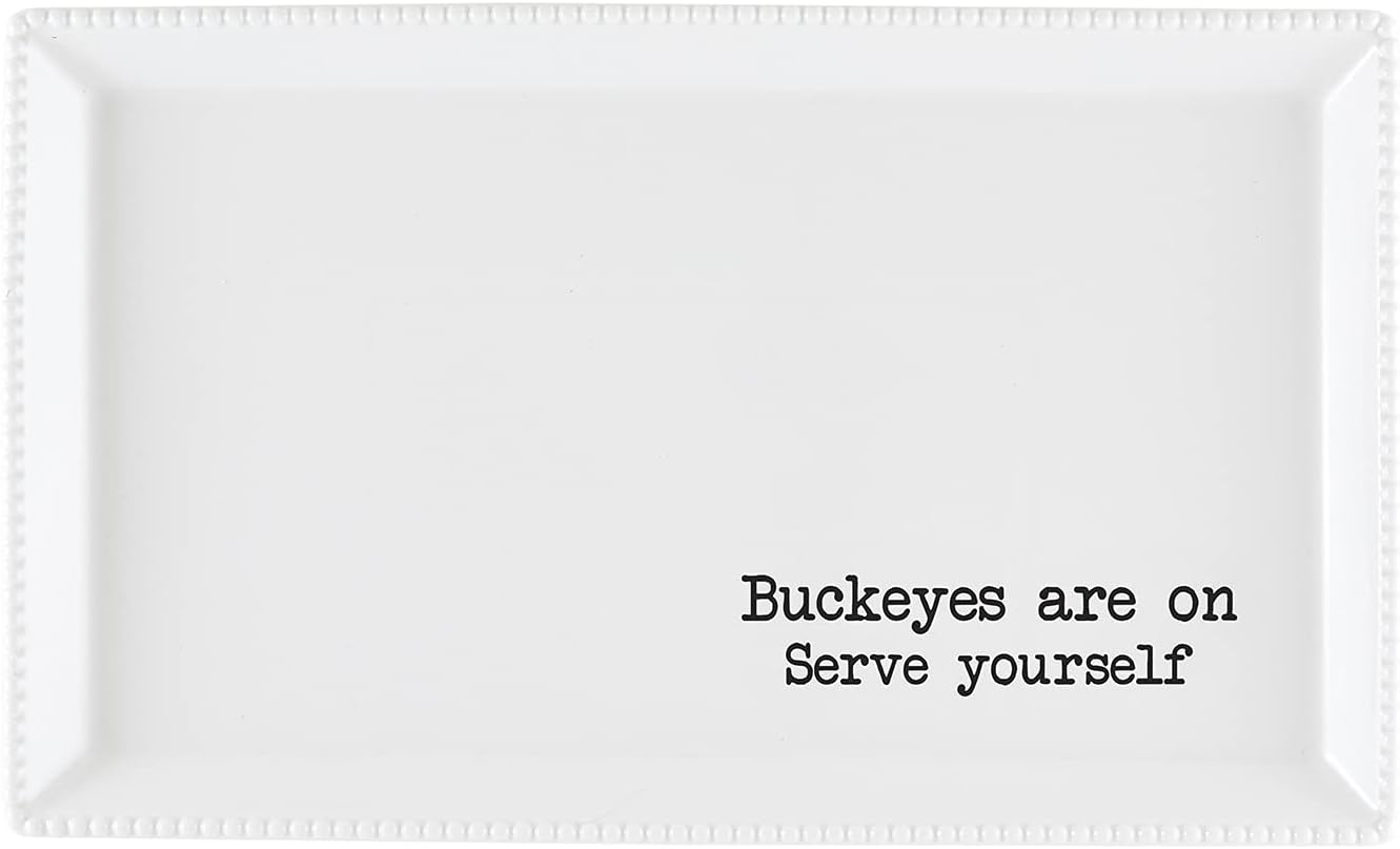 47th & Main Utensilios de cerámica con temática de fútbol, Platón, Ohio State Buckeyes