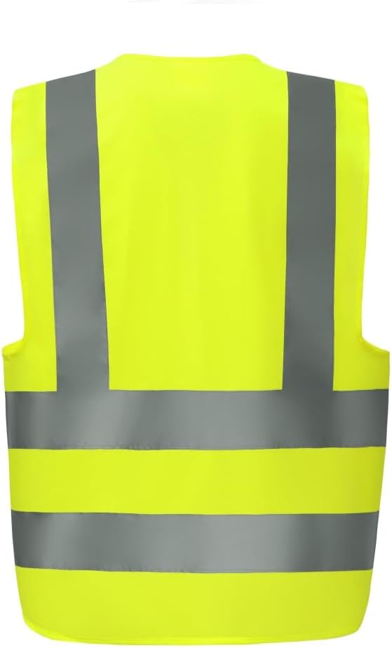 Chaleco de seguridad de alta visibilidad con tamaño ajustable, chaleco de seguridad reflectante para mujeres y hombres cumple con las normas ANSIISEA