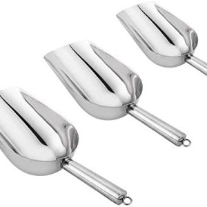 Mengbaobao Juego de cucharas de hielo de acero inoxidable de 3 onzas, 6 onzas, 12 onzas, para cubitos de hielo, café, granos, alimentos para Mengbaobao Juego de cucharas de hielo de acero inoxidable de 3 onzas, 6 onzas, 12 onzas, para cubitos de hielo, café, granos, alimentos para