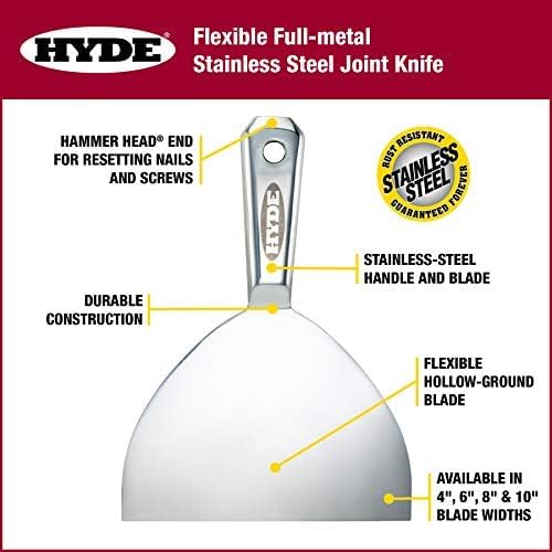 Hyde Juego de cuchillos de metal de alta calidad de 4, 6 y 8 pulgadas, grado profesional, ergonómico y resistente a la corrosión, todo acero