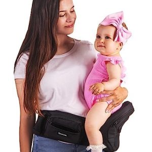 Portabebés de cadera – Nuevo diseño de banco ergonómico, múltiples bolsillos y soporte lumbar y materiales transpirables para recién nacidos y niños Portabebés de cadera – Nuevo diseño de banco ergonómico, múltiples bolsillos y soporte lumbar y materiales transpirables para recién nacidos y niños