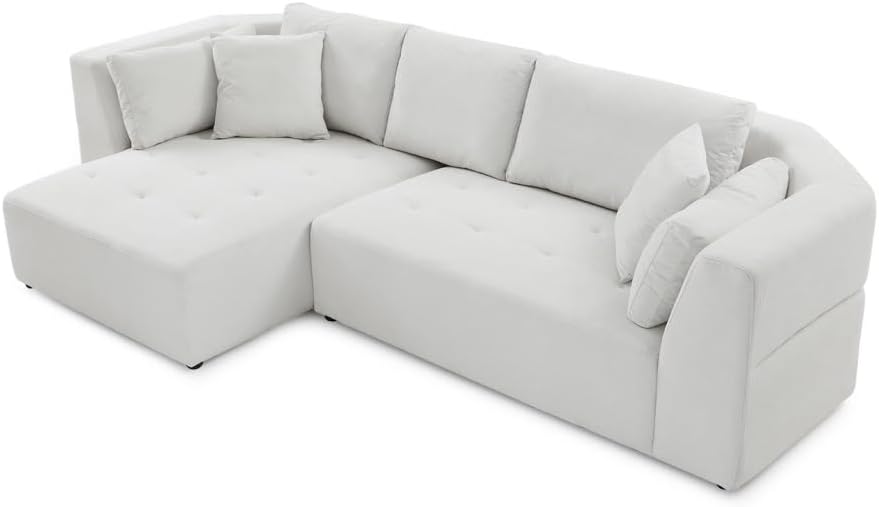 Sofá modular modular en forma de L de 116 pulgadas, sofá seccional de esquina con diván orientado a la izquierda y asiento profundo, sofá cómodo de