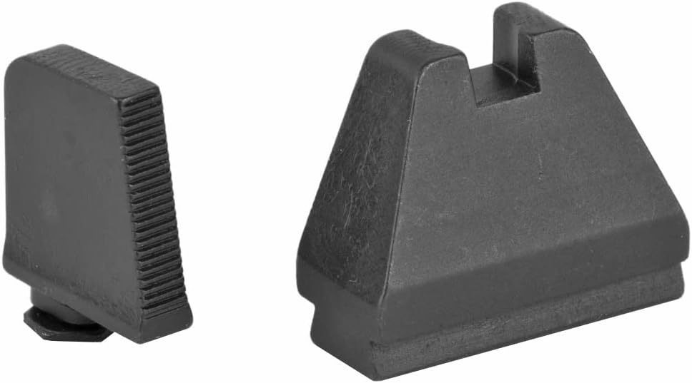 AMERIGLO Juego de altura 9XL negro. Compatible con Glock (excepto 42,43 variantes), 9XL alto negro dentado .500 pulgadas frontal, negro plano .600