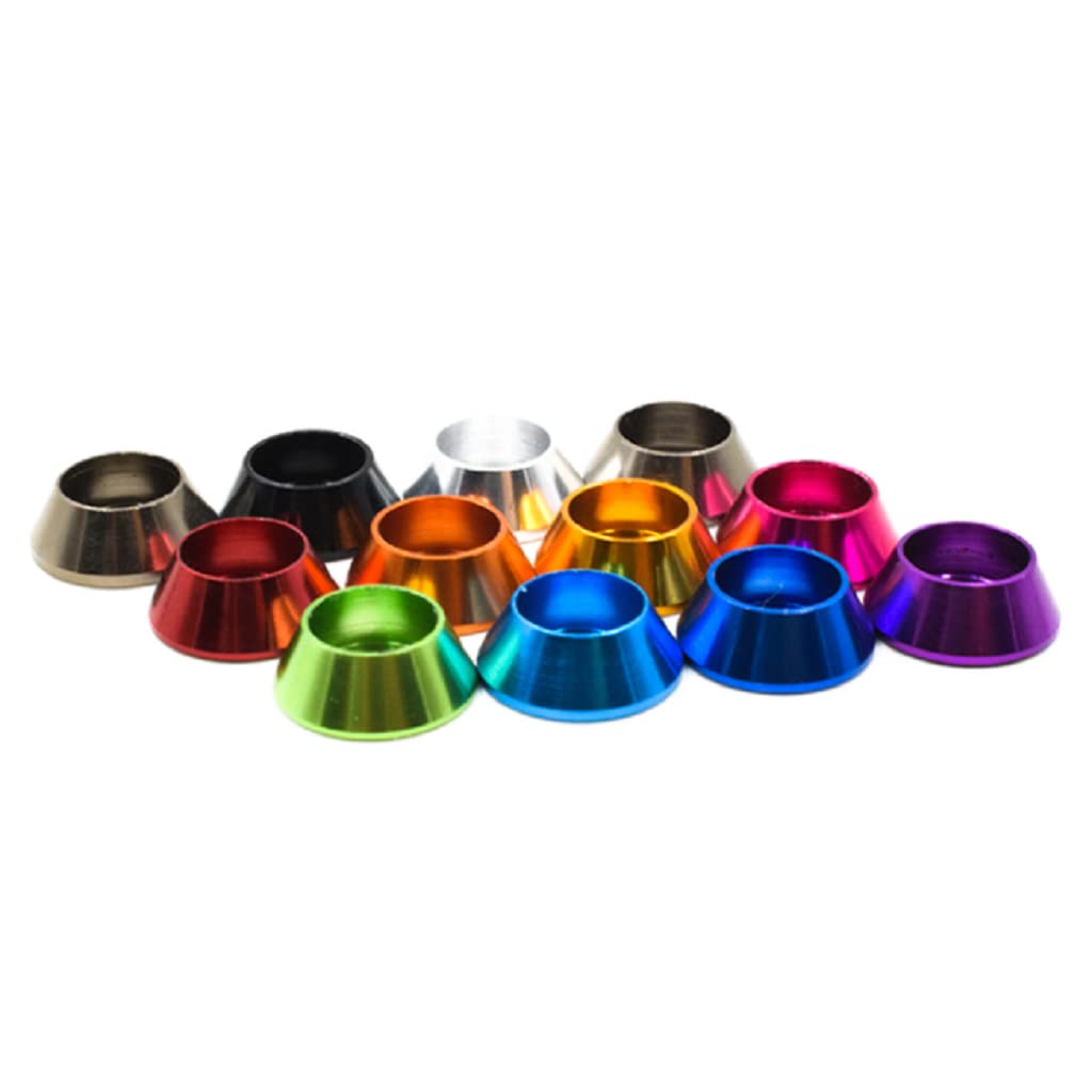20pcs M6 Cono Arandelas de Copa Anodizado Aleación de Aluminio Junta de Tornillo Arandelas avellanadas (negro)