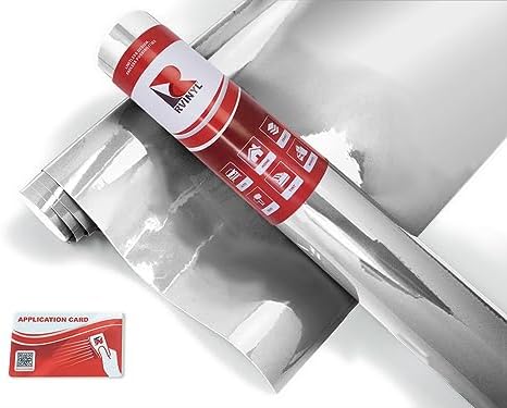 ORACAL 352 Chrome 001 – Película de poliéster de impresión de 2 x 3 pies con tarjeta de aplicación, rollo de lámina de vinilo para Cricut,