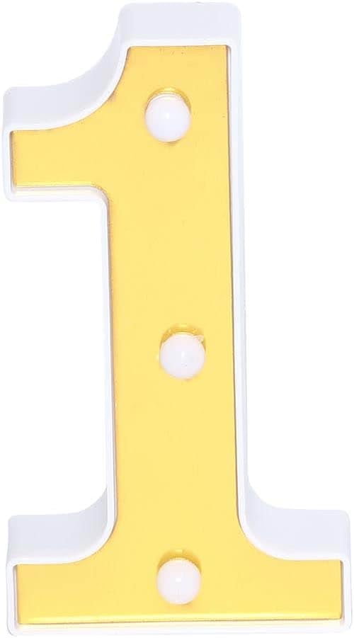 Efavormart – Letras de marquesina dorada 3D de 6 pulgadas, 5 letras LED iluminadas, color blanco cálido, 1