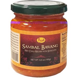 Runel Sambal Bawang (salsa de chile rojo con chalotes) 6.5 onzas (paquete de 6)