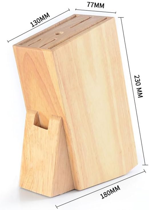 Ousyaah Estante de madera para cuchillos, soporte universal para bloque de cuchillos con ranuras para tijeras y varilla de afilar, cuchillos