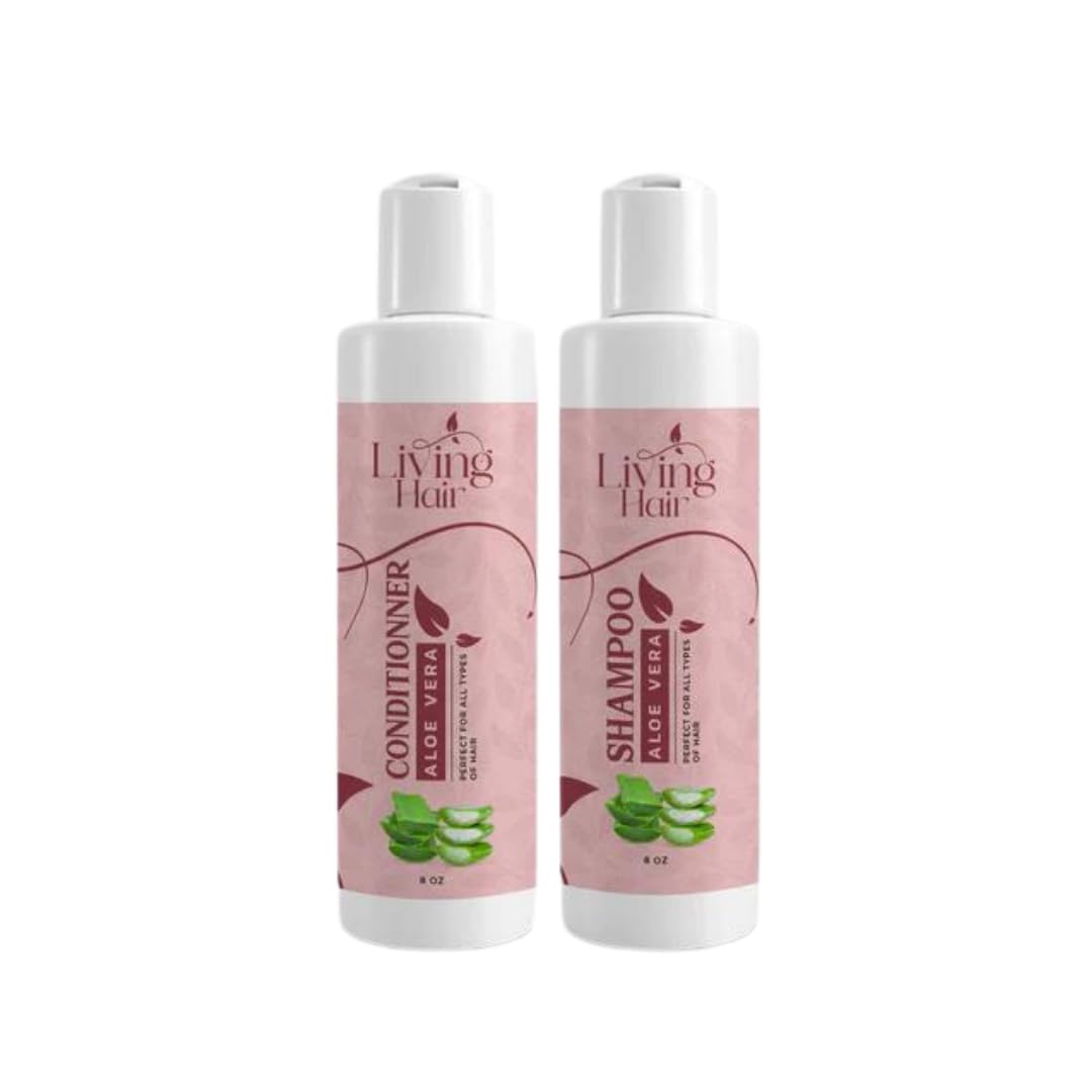 Living Hair Set de champú y acondicionador  Infundido con extracto de romero y tomillo  Aceite de aloe vera y vitamina E  Nutritivo y sin enredos