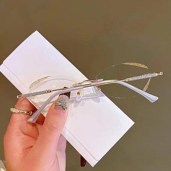 Glassesify – Lentes de lectura para mujer, sin marco, antiluz azul, sin montura