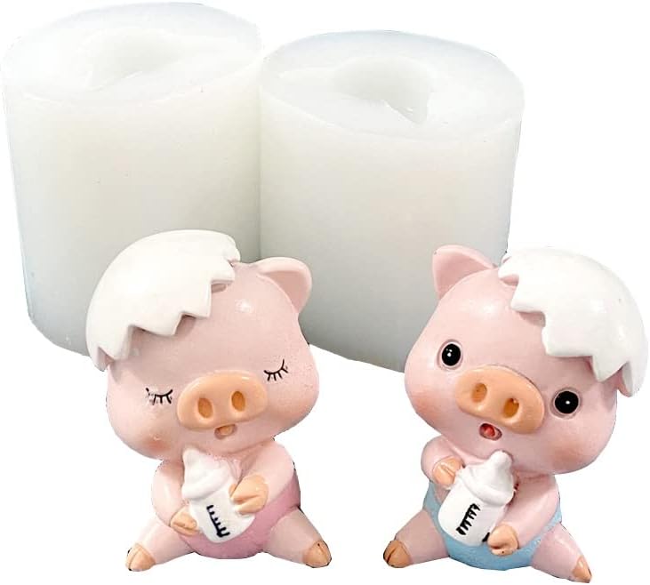 GVMW 2 moldes para velas 3D animales molde antiadherente de resina epoxi fundición de silicona para hacer velas, jabón yeso
