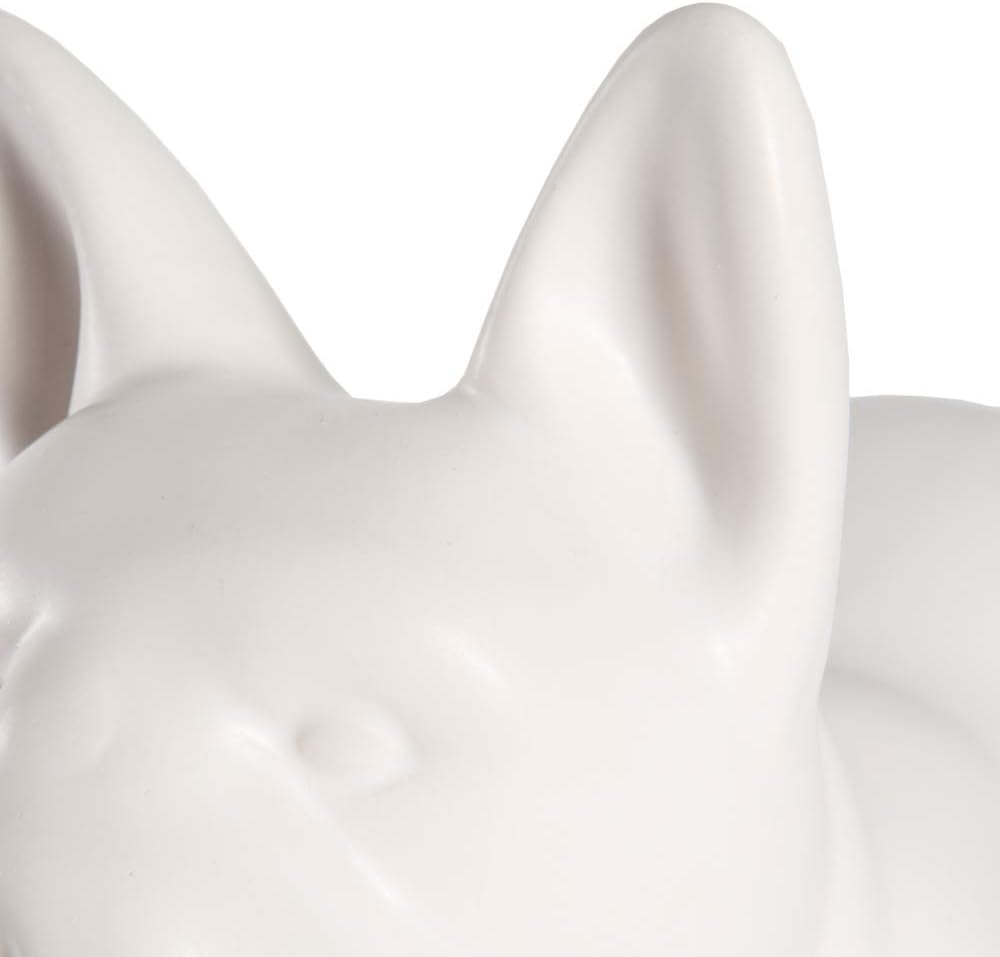 Estatua de bulldog francés, estatua de perro de cerámica de pie blanco mate, escultura decorativa para jardín o decoración del hogar, estatua de
