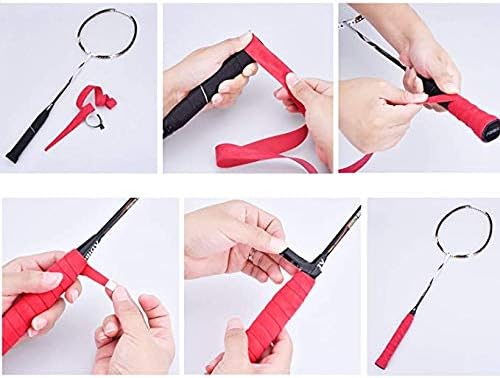 Cinta de agarre para raqueta de tenis, absorbente, antideslizante, para tenis, bádminton, pickleball, mango de agarre y sobreagarre, superficie en