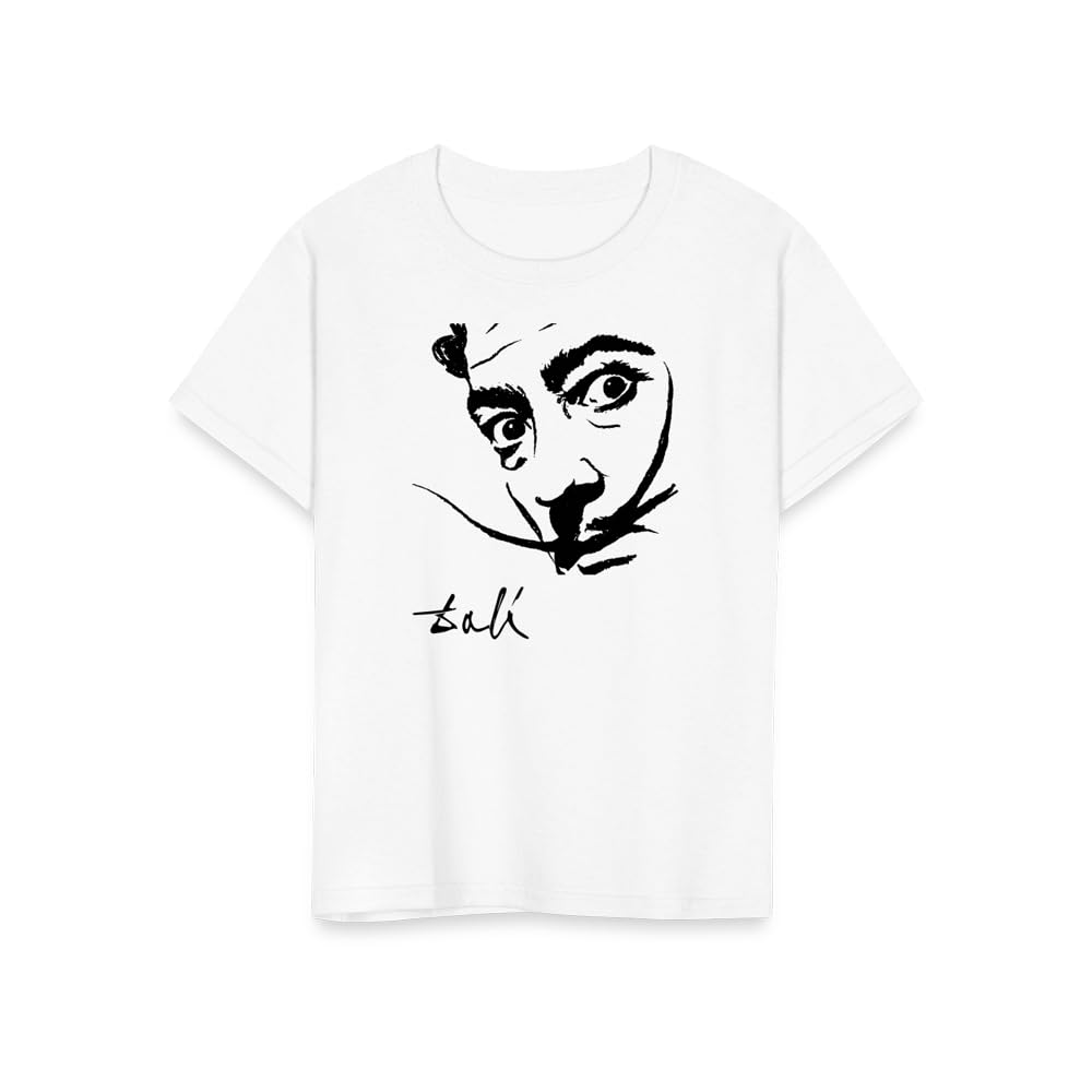Salvador Dali Portrait Sketch Artwork T-Shirt (Adults, Kids, Short & Long Sleeve)